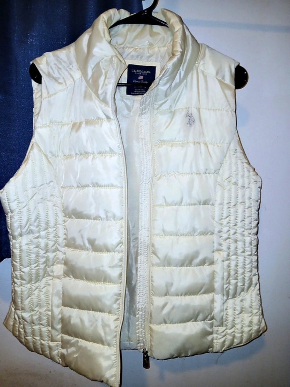 U.S. Polo Assn. Quilted Puffer Vest. in Cream Size XL